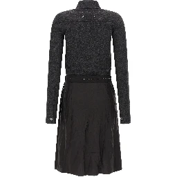 Gray Virgin Wool Midi Dress