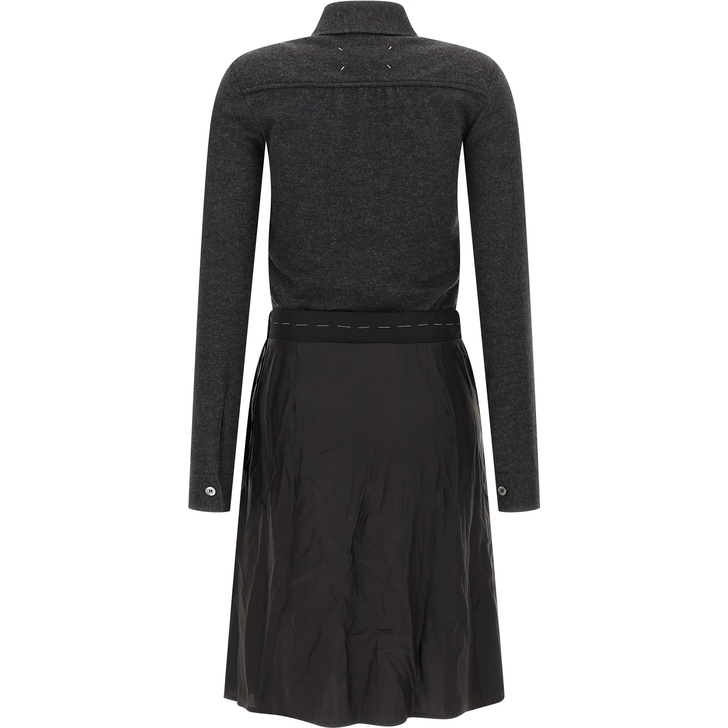 Gray Virgin Wool Midi Dress