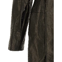 Black Lamb Leather Coat
