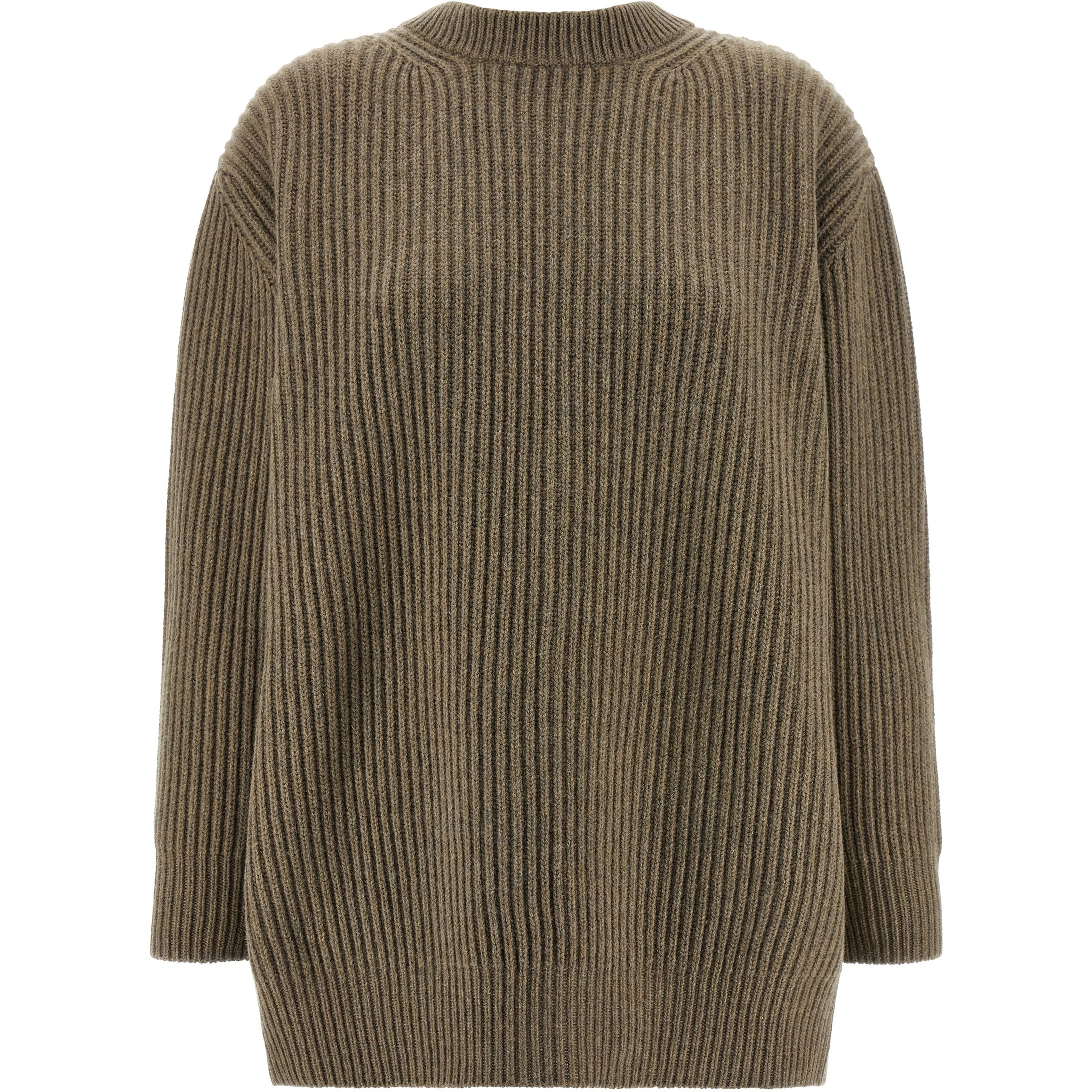 Beige Virgin Wool Short Dress