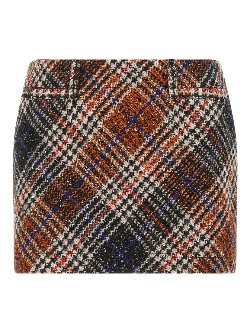 Multicolor Wool Long Skirt