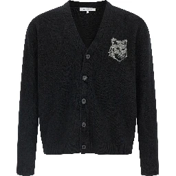 Black Merino Wool Cardigan