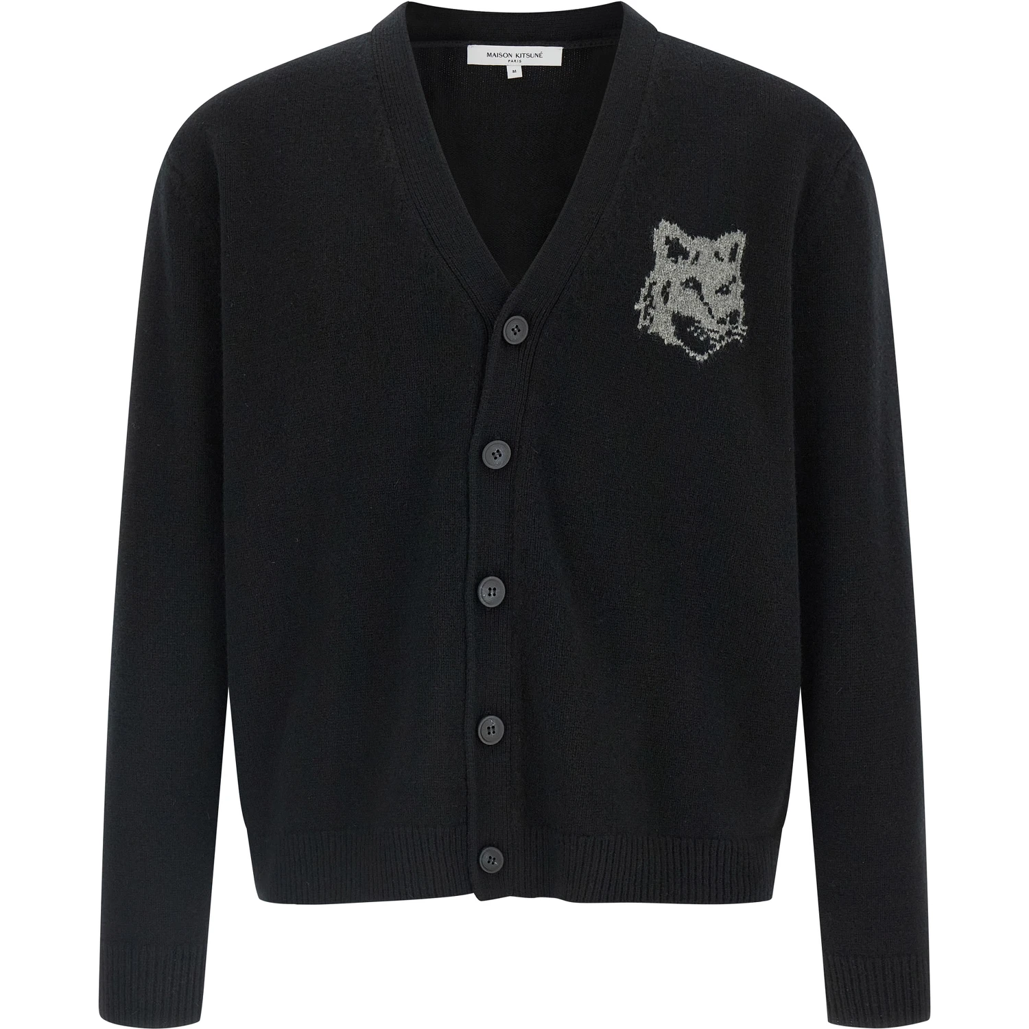 Black Merino Wool Cardigan