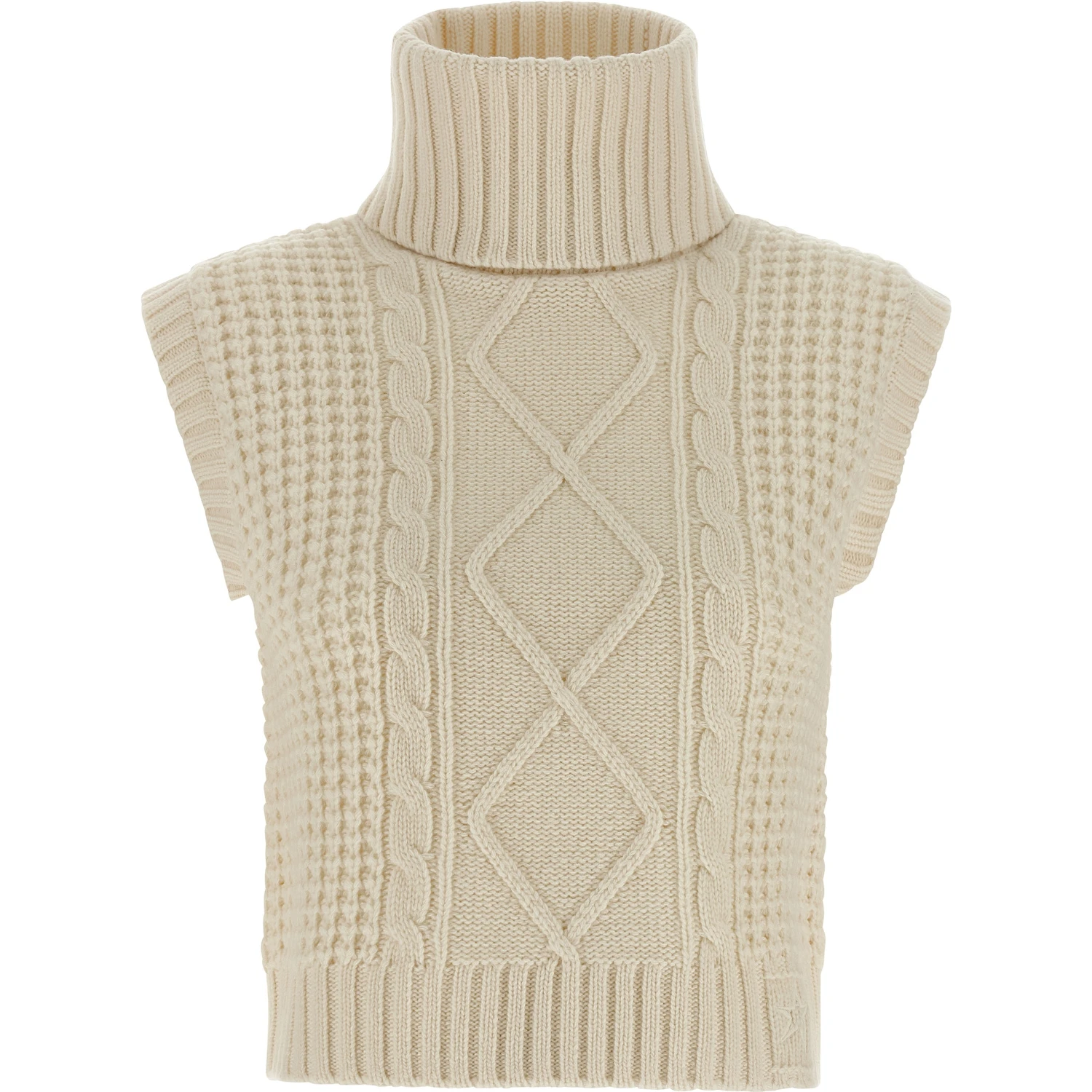 White Merino Wool Sleeveless Jacket