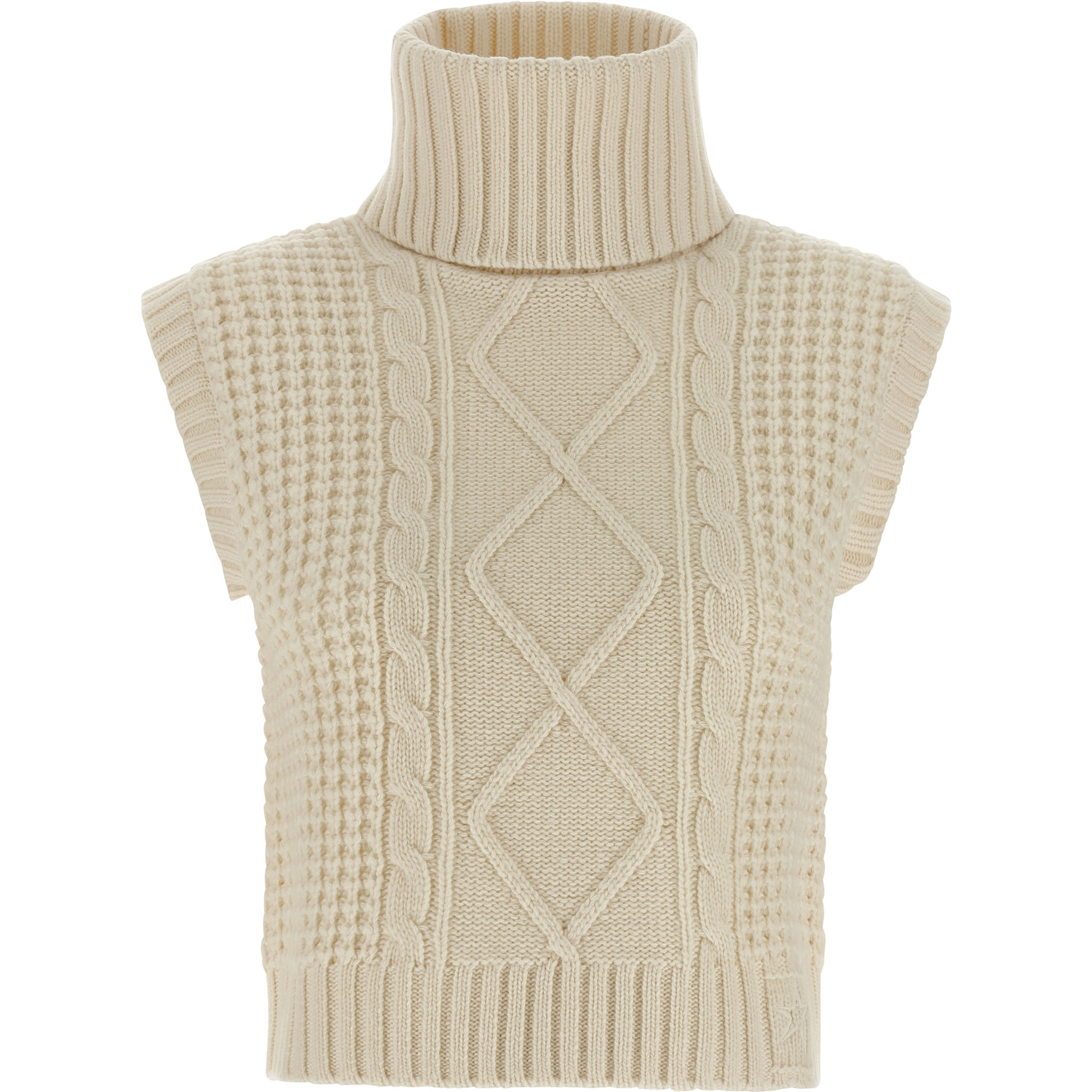 White Merino Wool Sleeveless Jacket