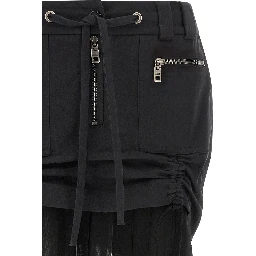 Black Silk Midi Skirt