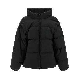 Black Polyester Full-Length Jacket