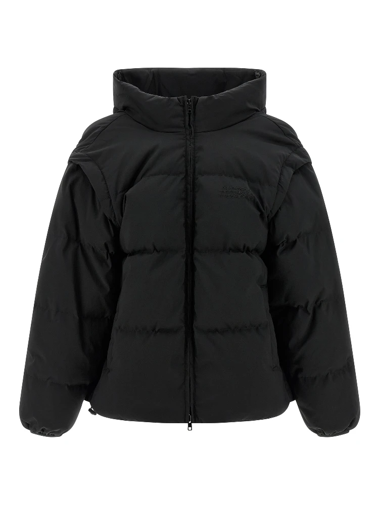 Black Polyester Full-Length Jacket