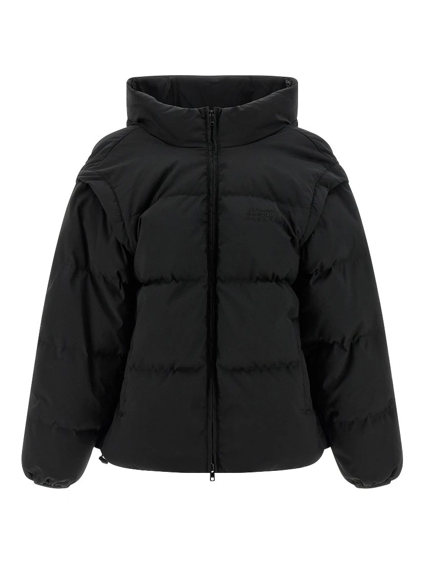 Black Polyester Full-Length Jacket