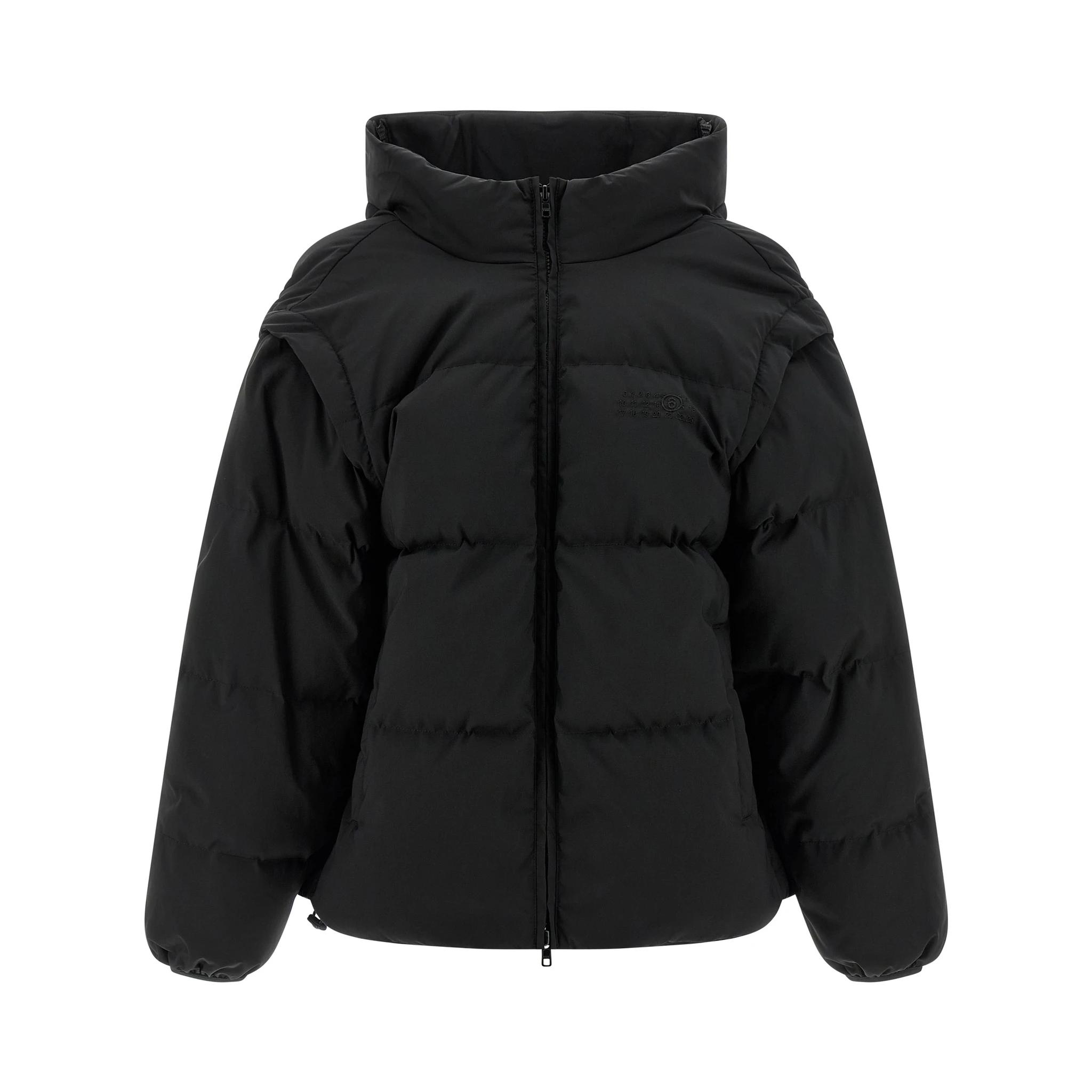 Black Polyester Full-Length Jacket