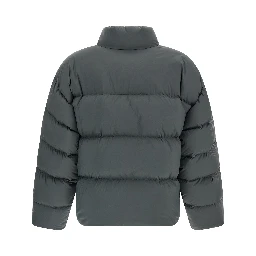 Gray Polyamide Full-Length Jacket