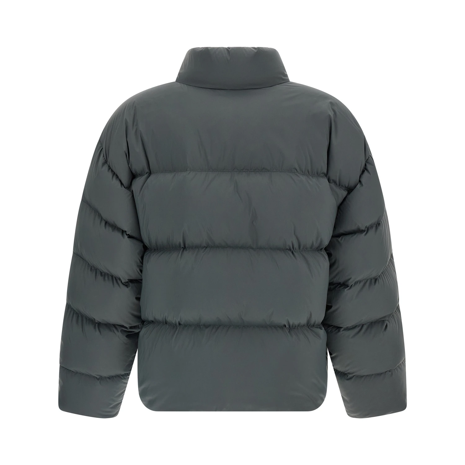 Gray Polyamide Full-Length Jacket