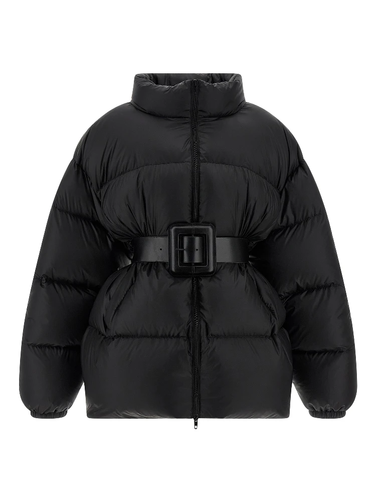 Black Polyamide Full-Length Jacket
