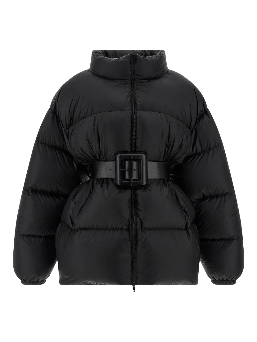 Black Polyamide Full-Length Jacket