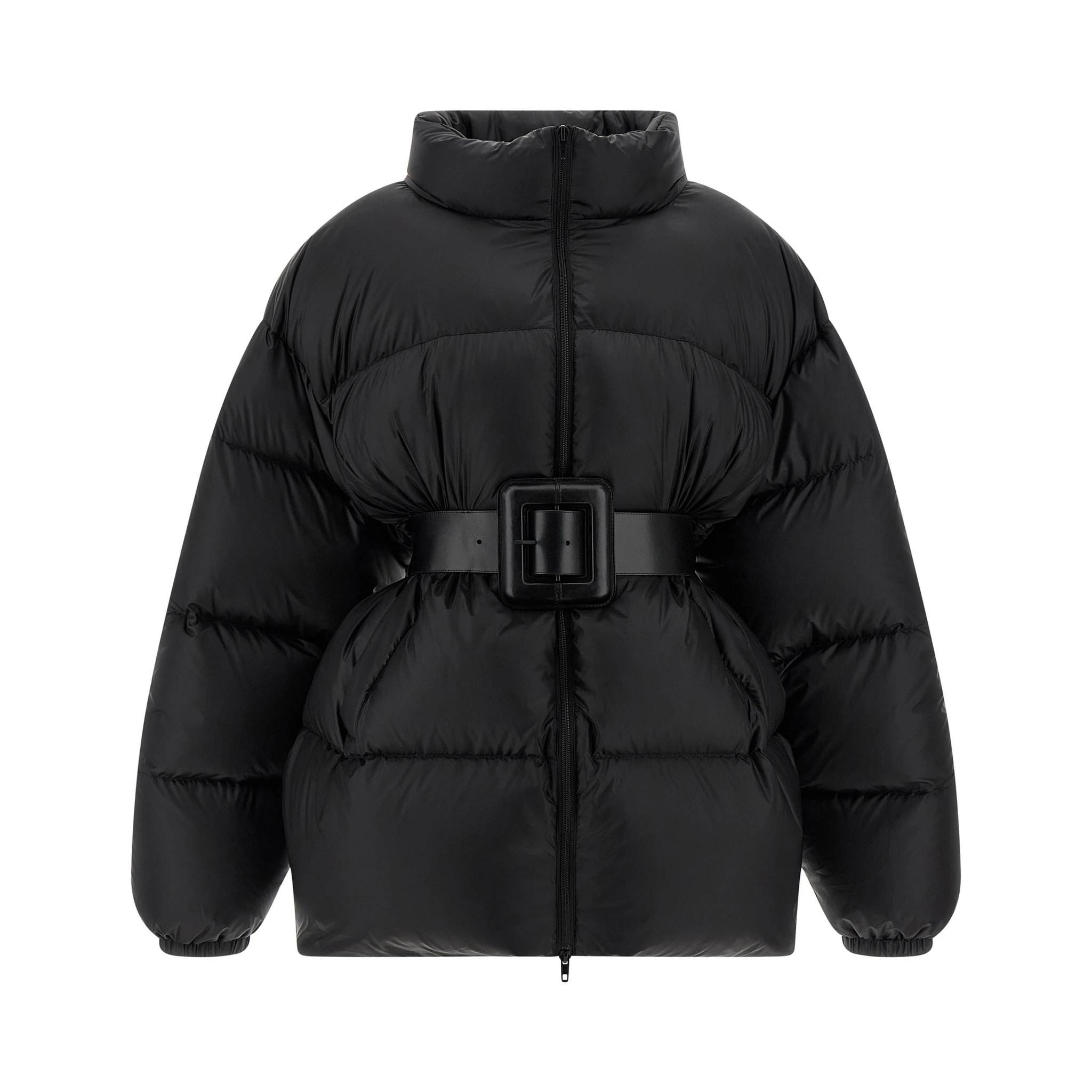Black Polyamide Full-Length Jacket