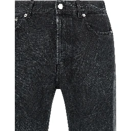 Black Cotton Straight-Leg Jeans