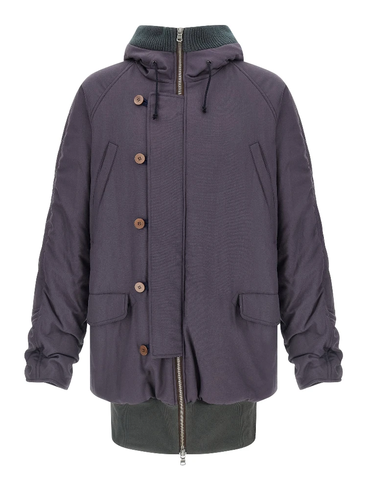 Purple Virgin Wool Parka