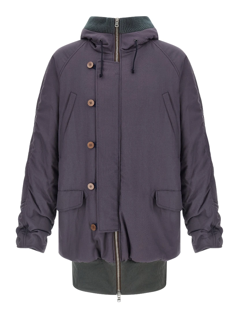 Purple Virgin Wool Parka