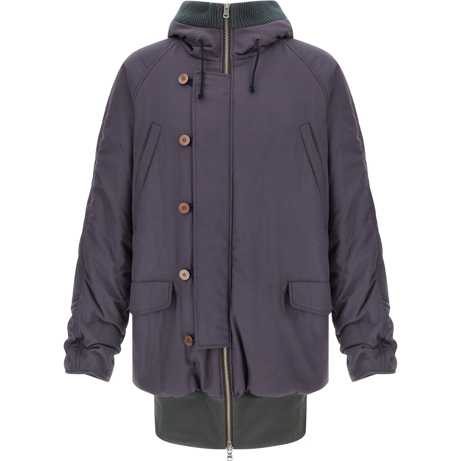 Purple Virgin Wool Parka