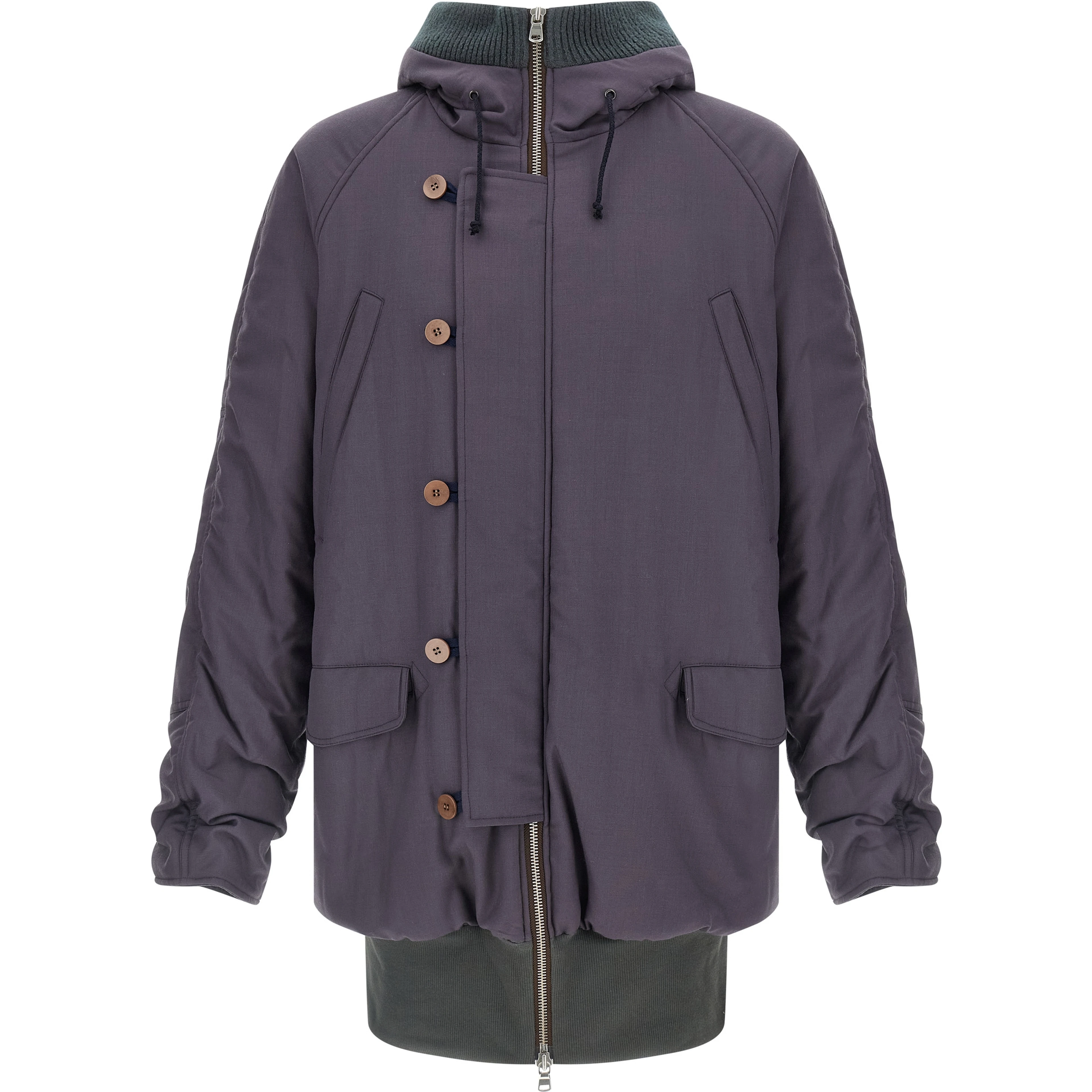Purple Virgin Wool Parka