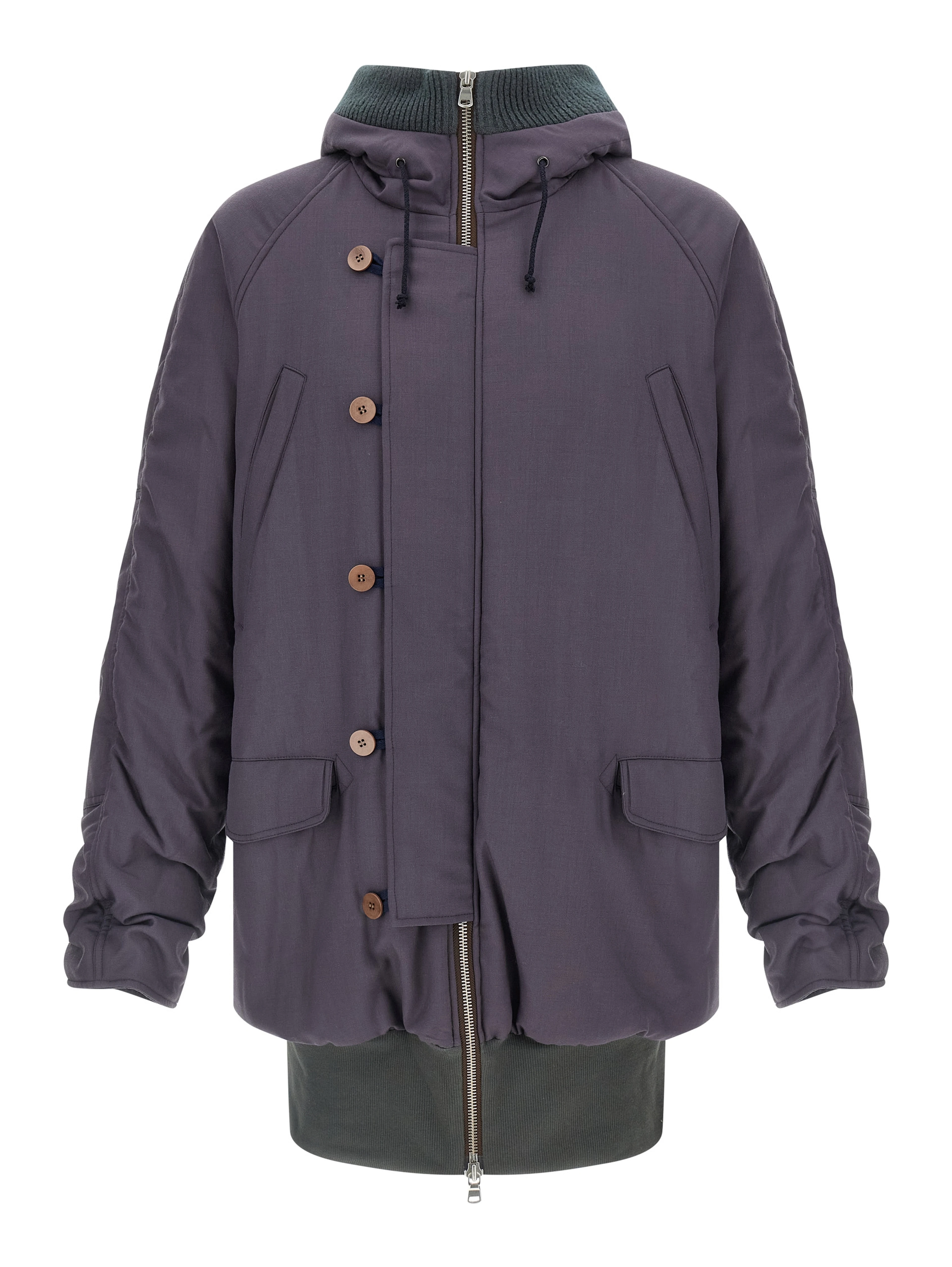 Purple Virgin Wool Parka