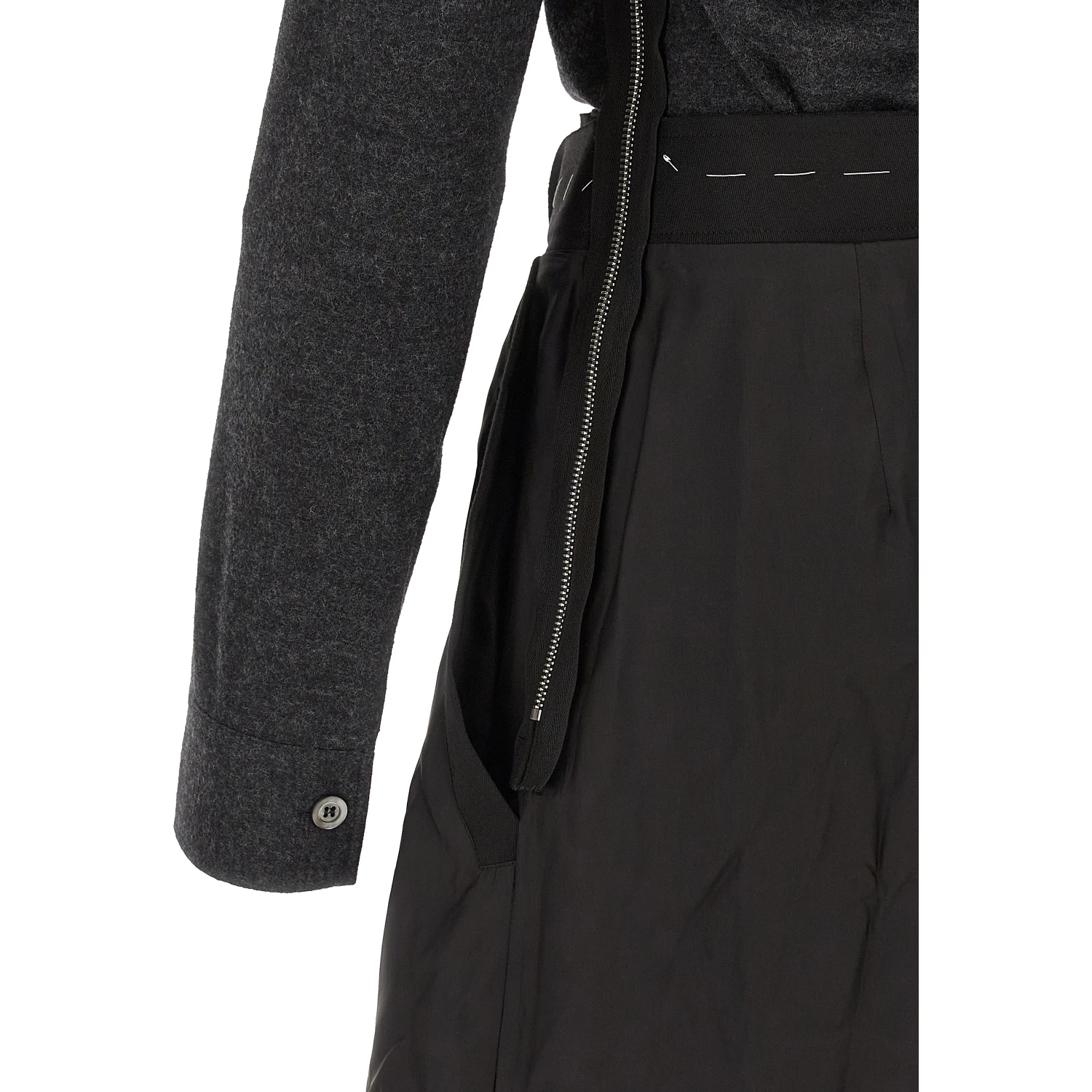 Gray Virgin Wool Midi Dress