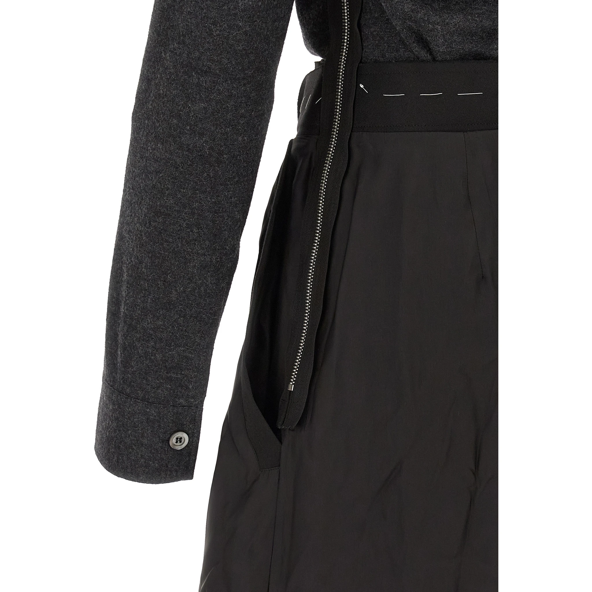 Gray Virgin Wool Midi Dress