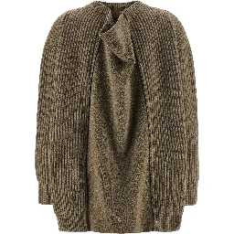 Beige Virgin Wool Short Dress