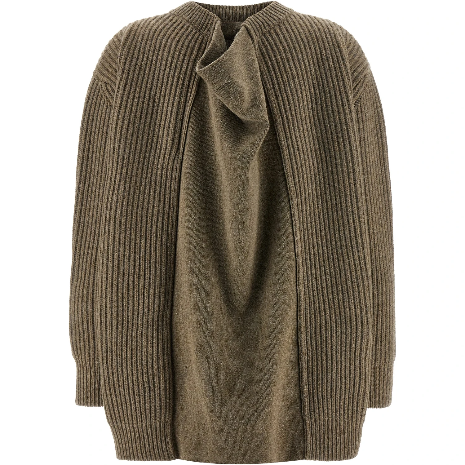 Beige Virgin Wool Short Dress