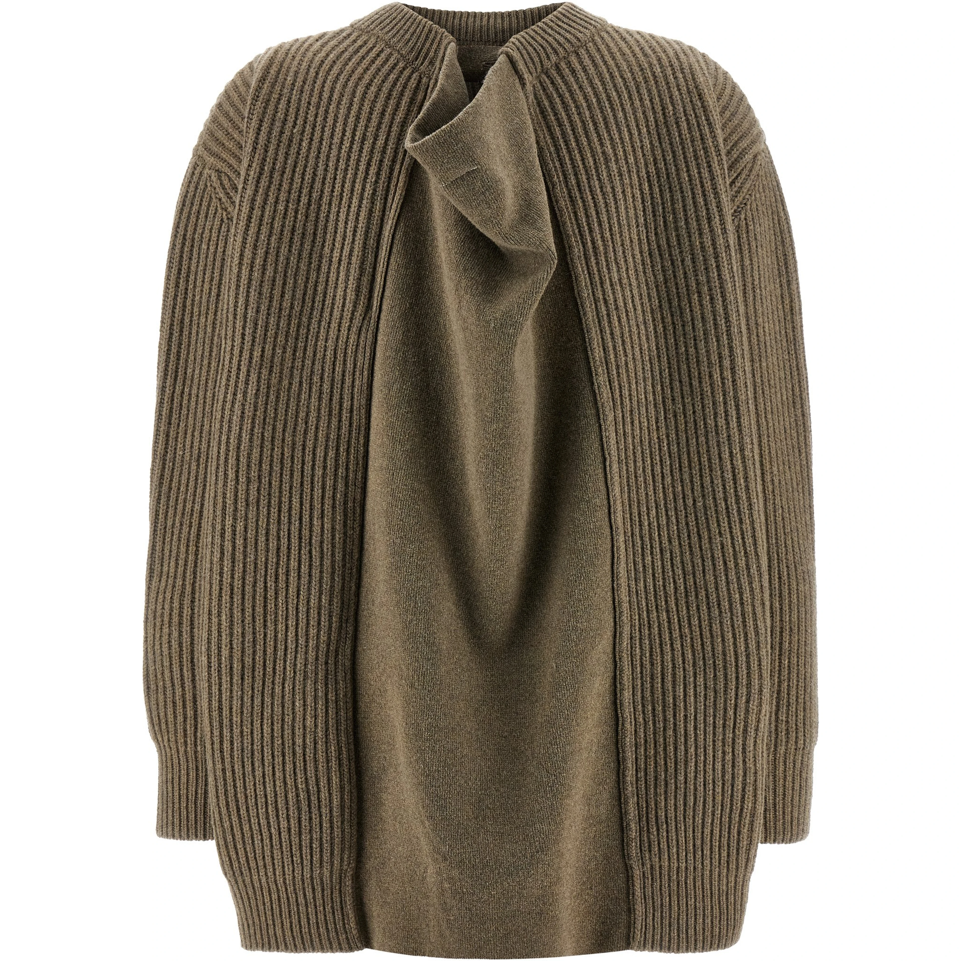 Beige Virgin Wool Short Dress