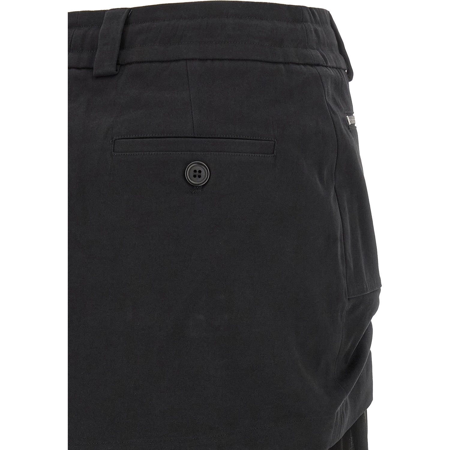 Black Silk Midi Skirt