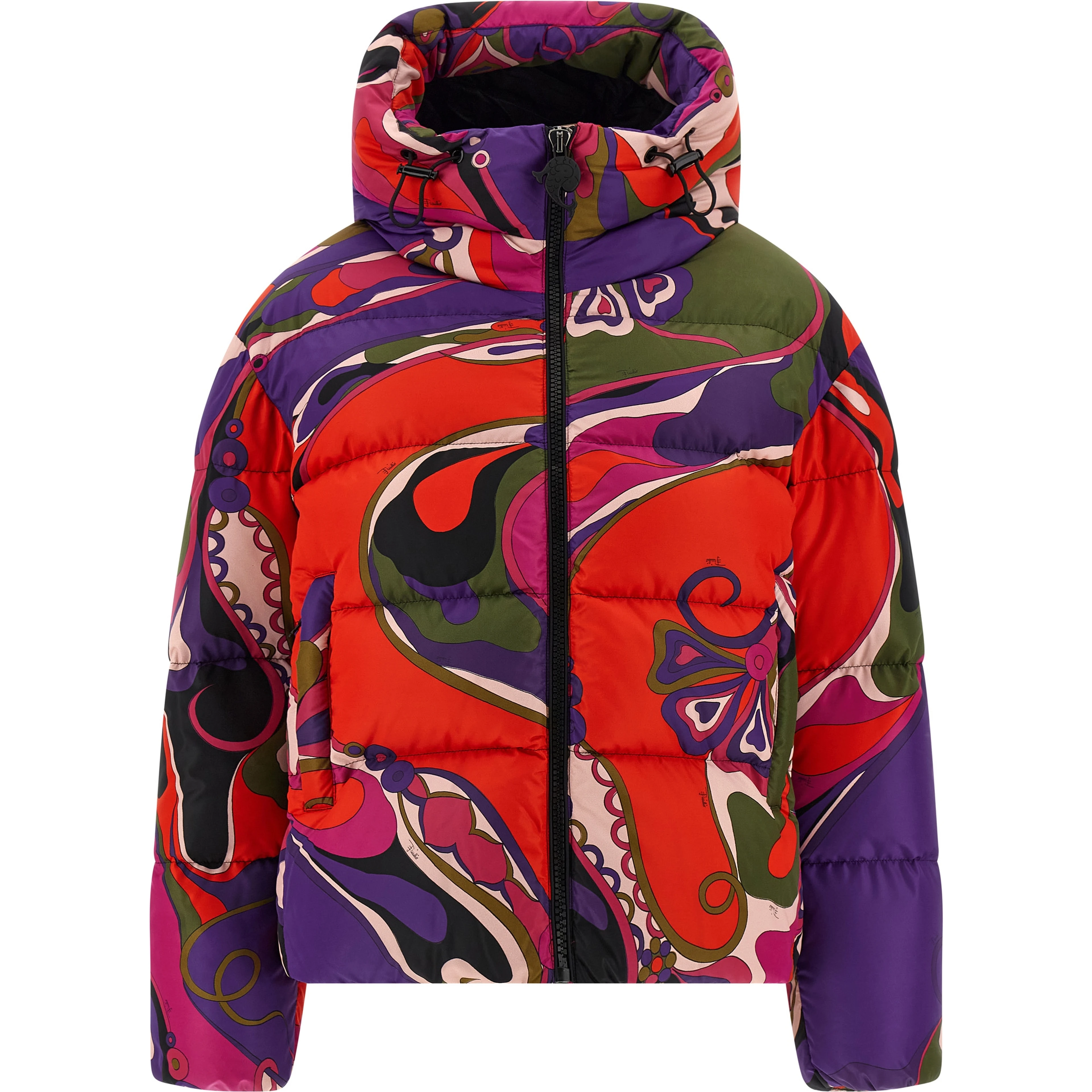 Multicolor Polyamide Full-Length Jacket