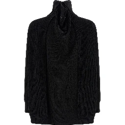 Black Wool Short Dress