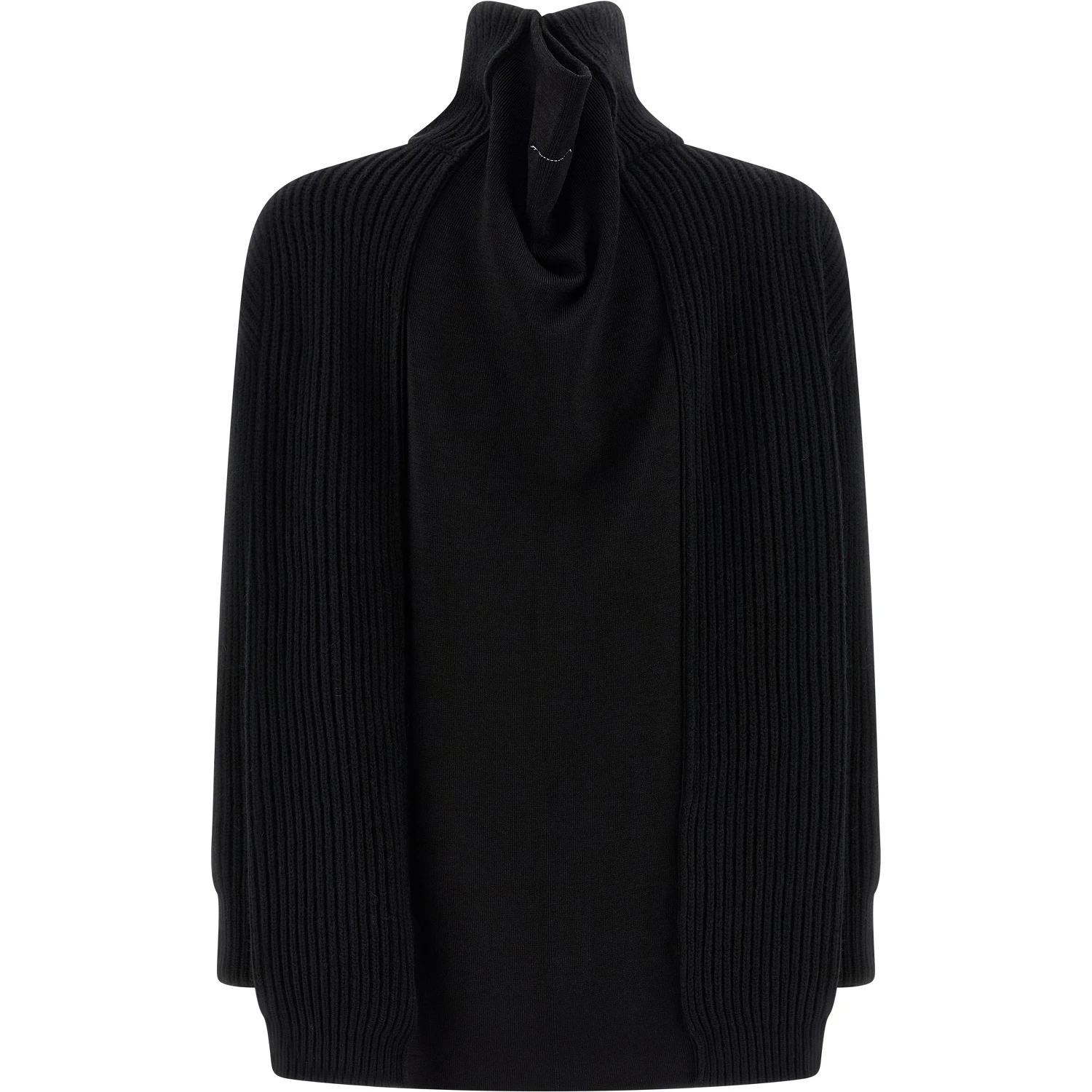Black Wool Short Dress