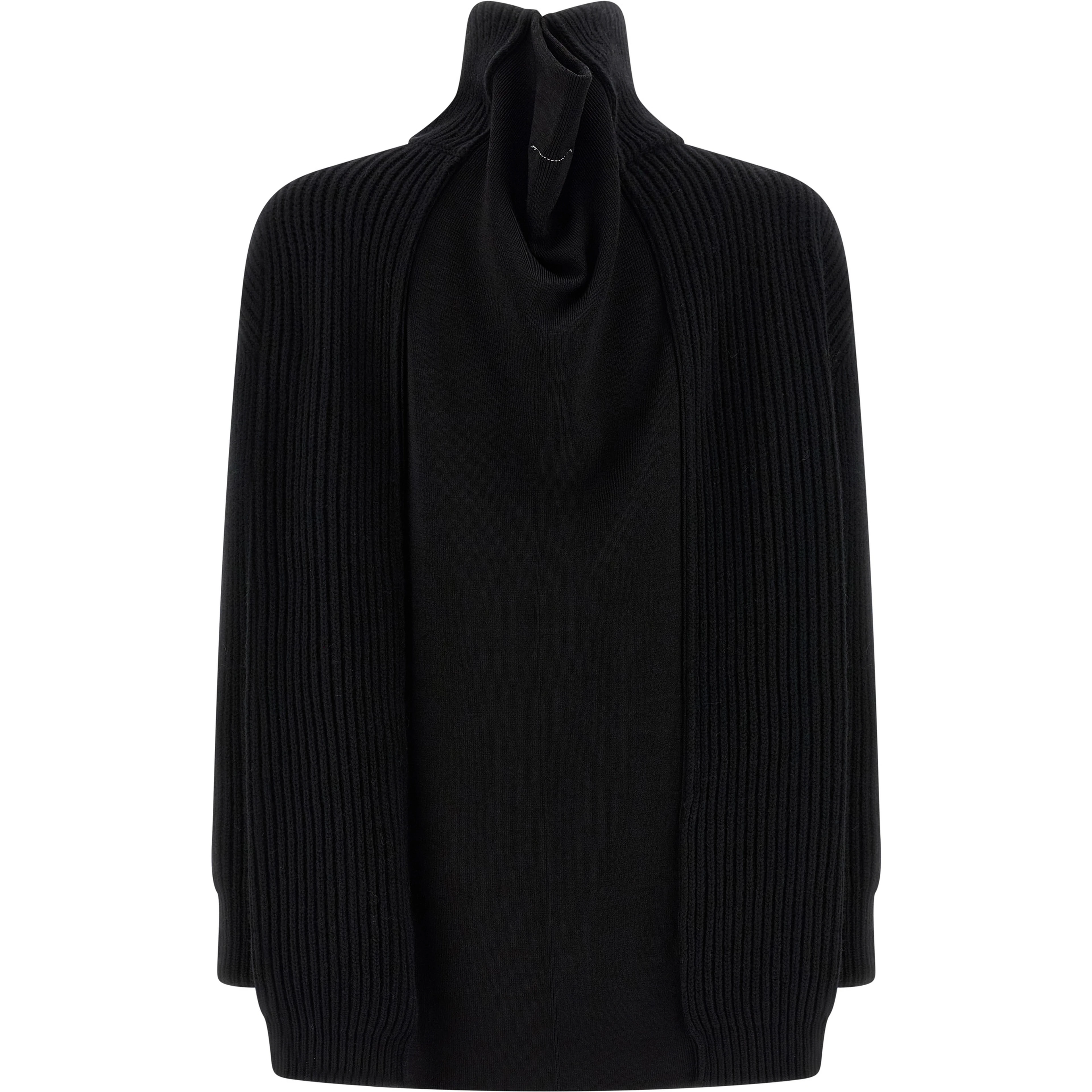 Black Wool Short Dress