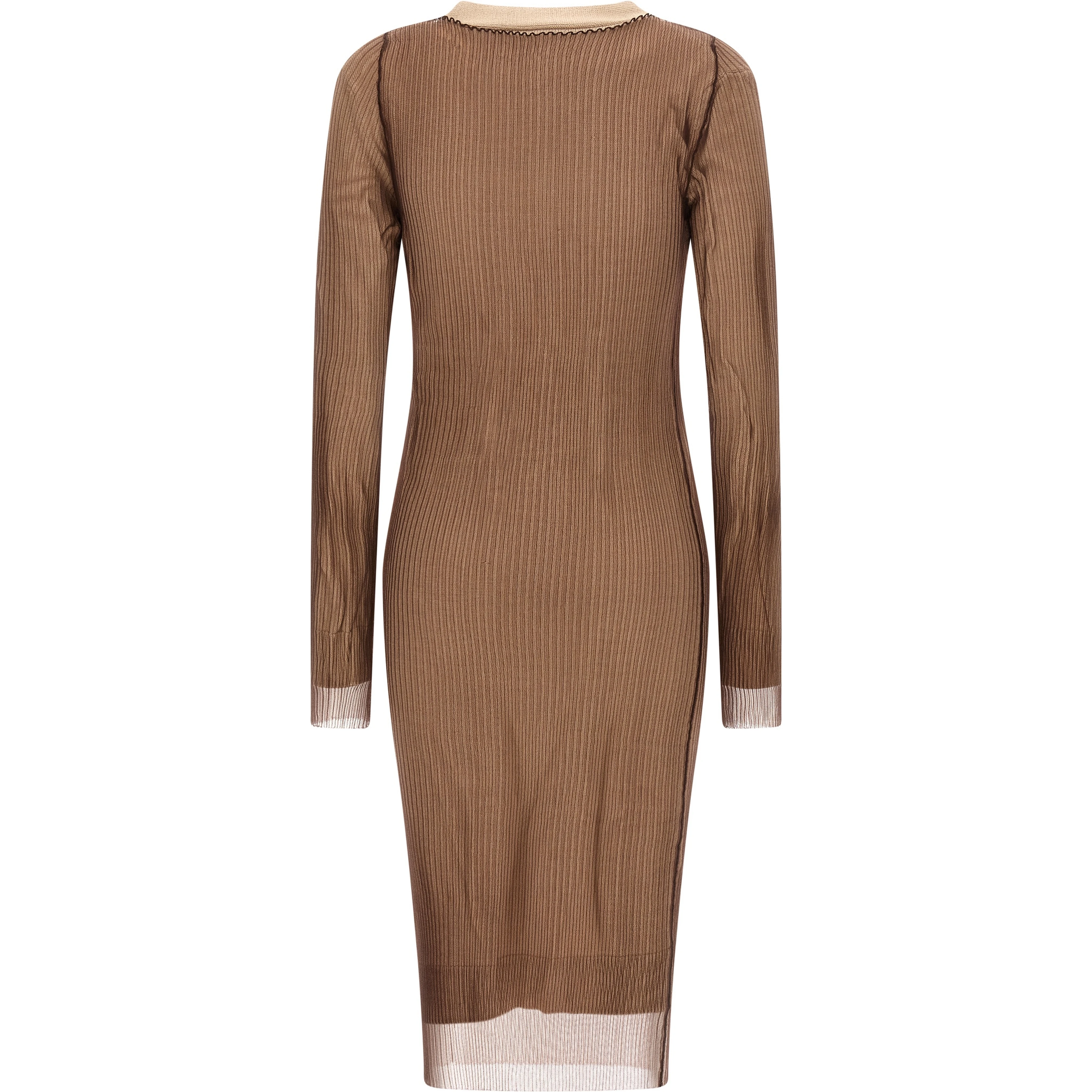 Beige Polyamide Midi Dress