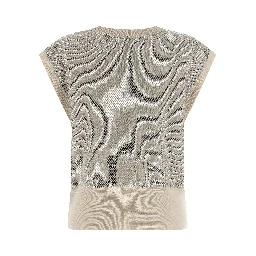 Beige Virgin Wool Sleeveless Jacket