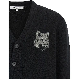 Black Merino Wool Cardigan
