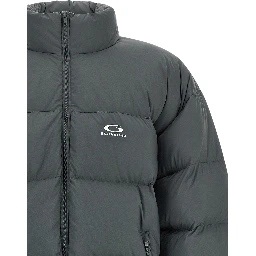 Gray Polyamide Full-Length Jacket