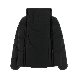 Black Polyester Full-Length Jacket
