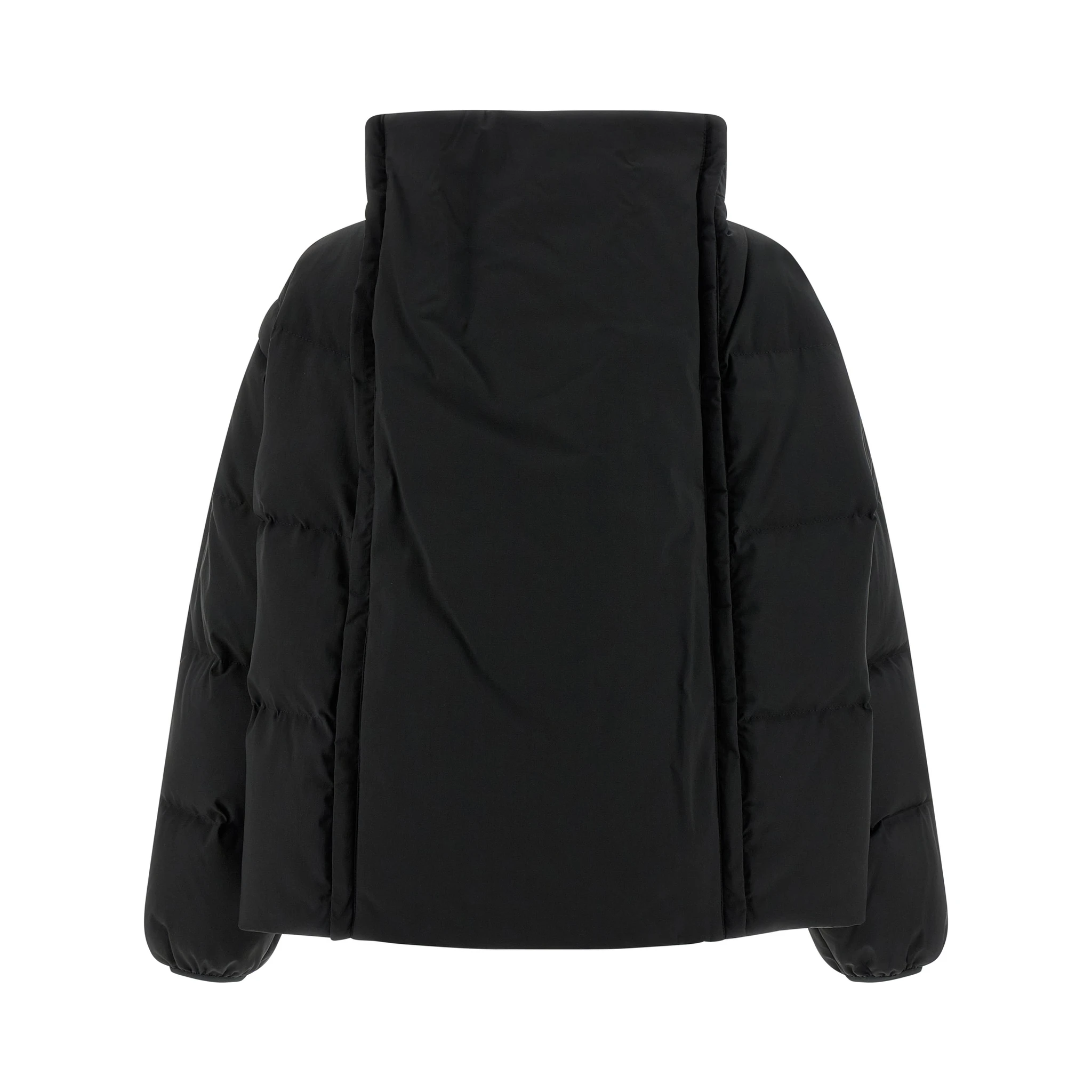 Black Polyester Full-Length Jacket