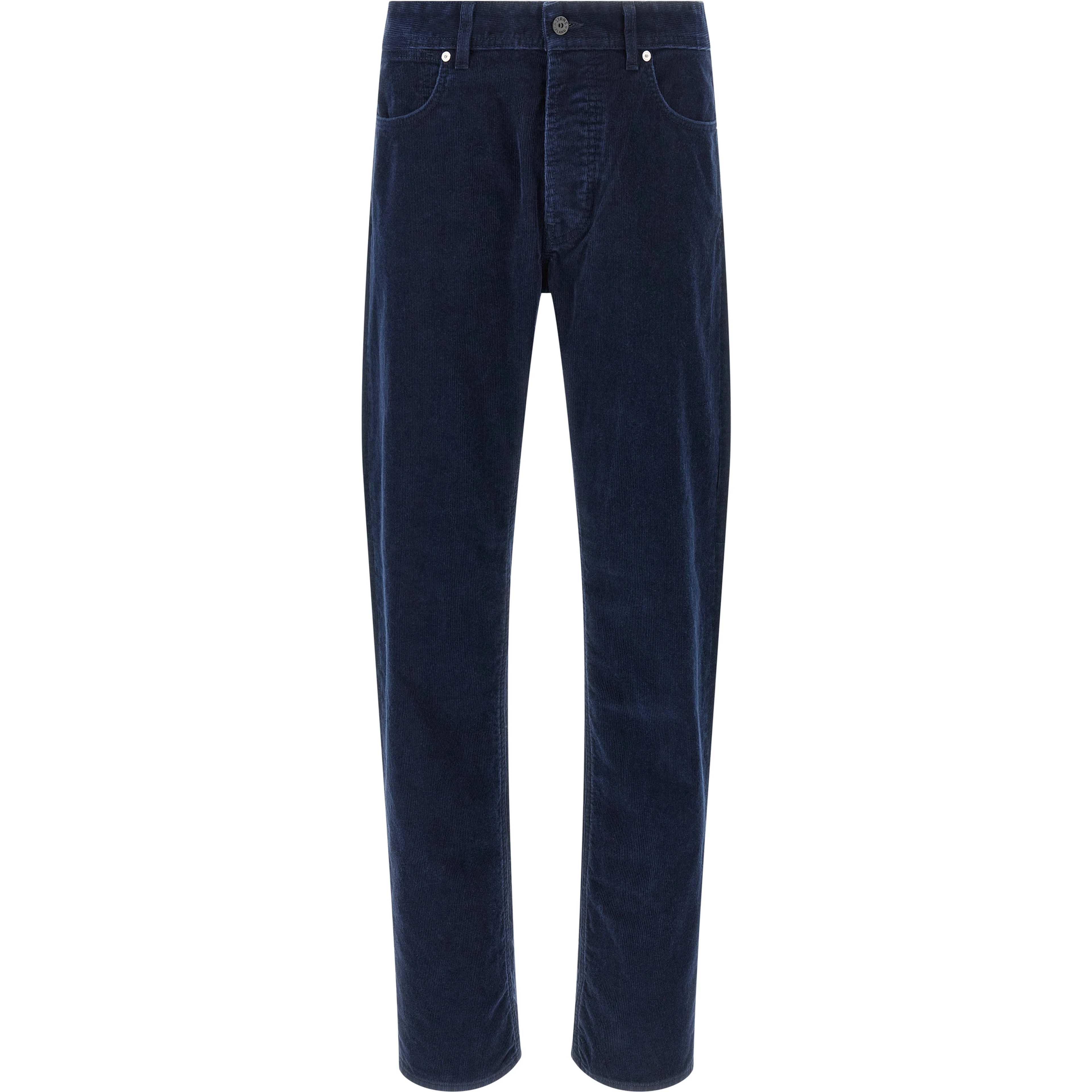 Blue Cotton Casual Pants