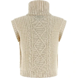 White Merino Wool Sleeveless Jacket