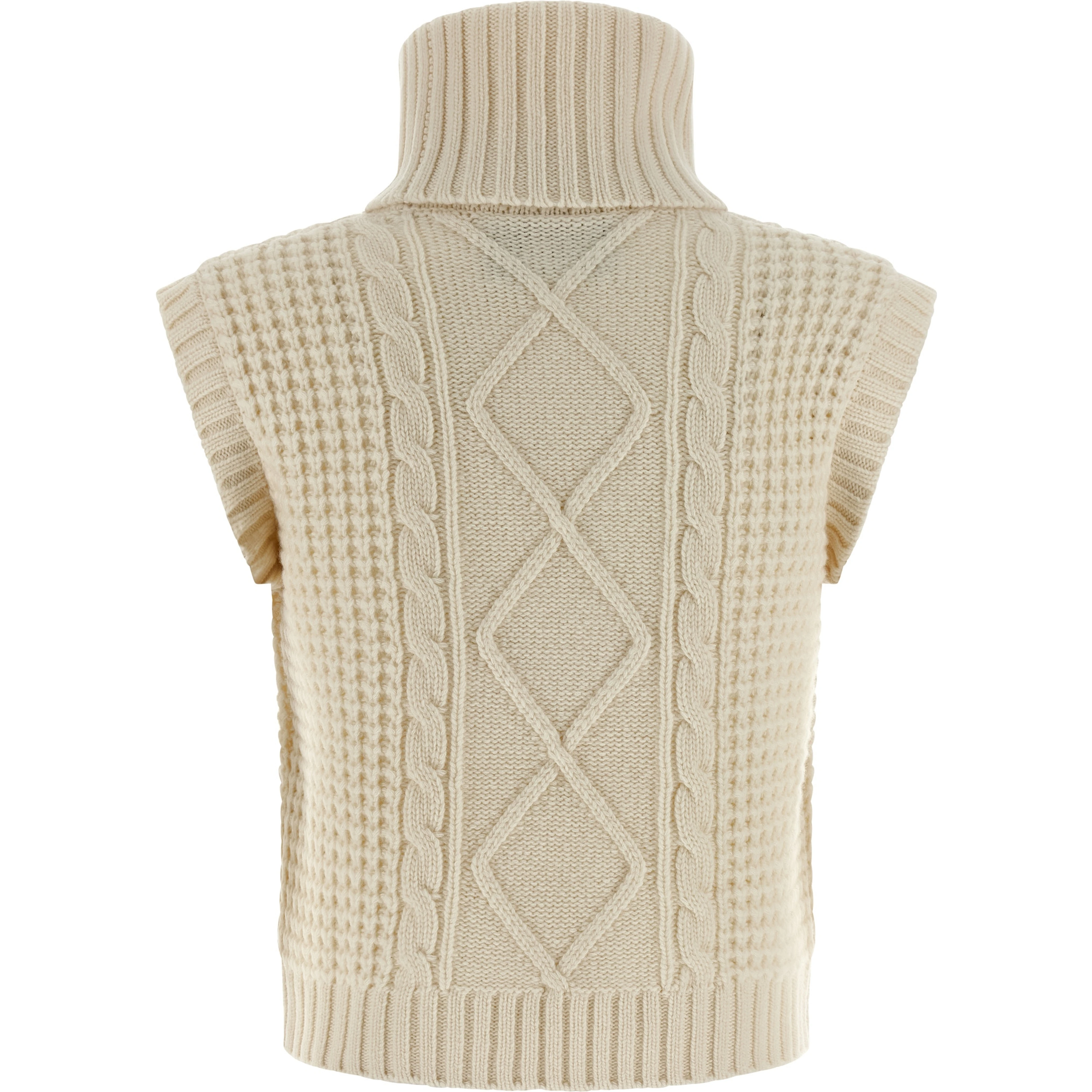 White Merino Wool Sleeveless Jacket