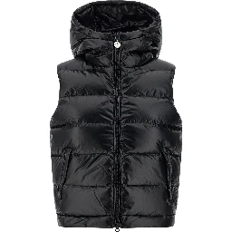 Black Polyamide Sleeveless Jacket