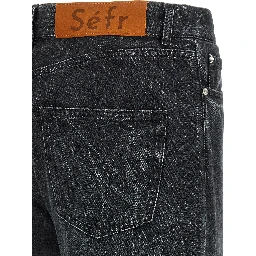 Black Cotton Straight-Leg Jeans