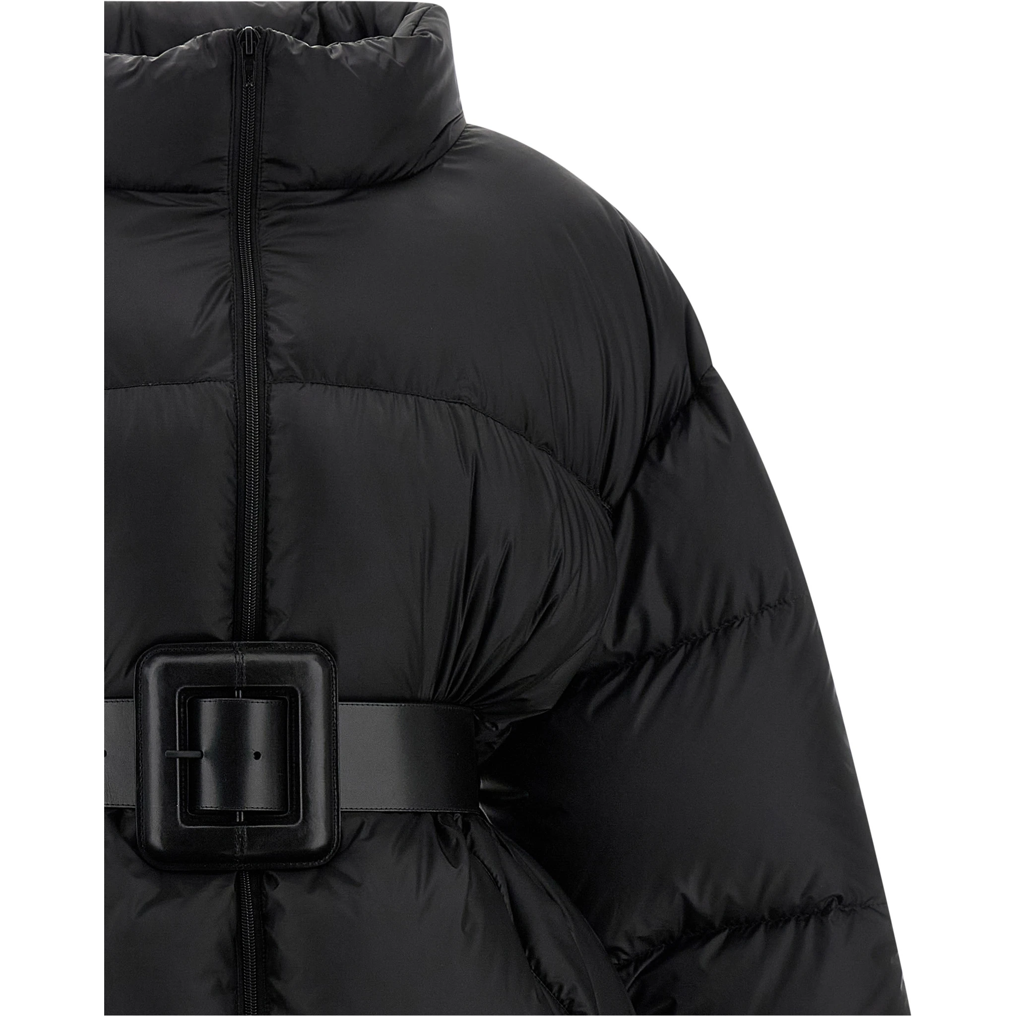 Black Polyamide Full-Length Jacket