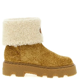 Beige Calfskin Ankle Boots