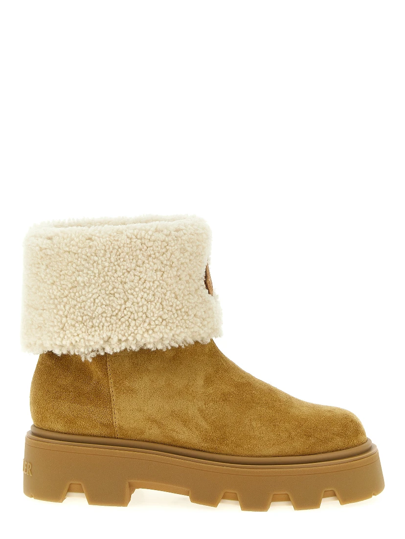 Beige Calfskin Ankle Boots