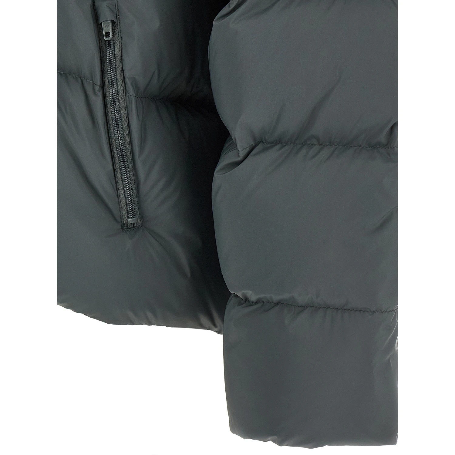 Gray Polyamide Full-Length Jacket